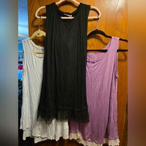 Set of 3 LOGO tanks -- black, cream and mauve